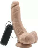 Get Real TOYJOY Dildo gaidys 8 colių su kamuoliukų minkštimo vibracija.