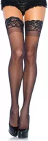 Leg Avenue Europe Leg Avenue Sheer Stay-Up Thigh Highs Juodas Plus Size Silicone Top