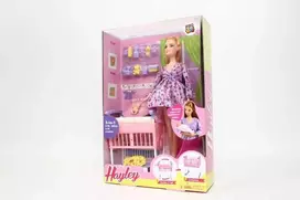 Pro Kids Lėlė nėščia + vaikiška lovelė ir priedai