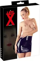 Late X Latex Mini Skirt juodas 2XL