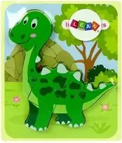 Medinė dėlionė Dinozauras, žalias