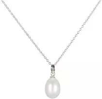 Jwl Luxury Pearls Sidabrinis karoliai su dešiniuoju perlu 45 cm JL0436