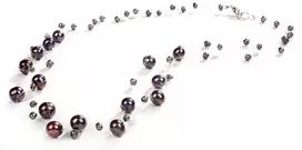 Jwl Luxury Pearls Vėrinys iš levituojančių tamsių tikrų perlų JL0325