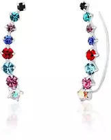 Jwl Luxury Pearls Dera ilgi auskarai su spalvotais kristalais JL0742