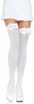 Leg Avenue Europe Leg Avenue Nylon Thigh Highs Baltas/Rožinė with Decorative Bow One Size