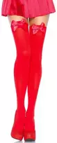 Leg Avenue Europe Leg Avenue Nylon Thigh Highs Raudona with Decorative Bow One Size
