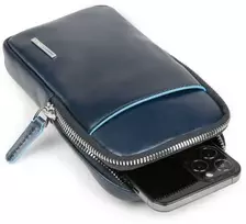 Piquadro, Piquadro, Odinė piniginė, Telefono dėklas, 42023100, Juodas, Vyrams