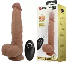 PRETTY LOVE HIGH GRADE PRETTY LOVE - Jonathan 8,3'' šviesiai rudas, 3 vibracijos funkcijos Thrusting Wireless nuotolinio valdymo pultas