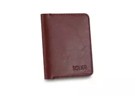 Solier Accessories Piniginė vyrams su skyriumi monetoms SOLIER SW15 SLIM - Tamsi raudona