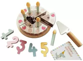 Tooky Toys Medinis gimtadienio tortas su žvakutėmis TOOKY TOY