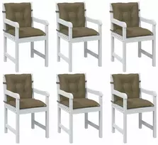 Kėdės pagalvėlės, 6vnt., taupe, 100x50x7cm, audinys