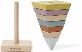 Kids Concept Vaikiška koncepcija – medinė piramidė | Daugiaspalvis (NEO)