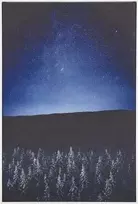 Patalynės komplektas Beliani Vaizdas ant drobės naktinio rėmo peizažas 63 x 93 cm mėlyna -juoda LORETO!