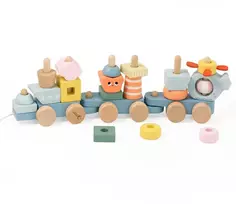 CLASSIC WORLD medinė Montessori traukinuko dėlionė Vandenyno pasaulis