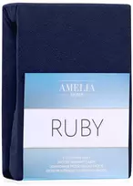 Paklodė su guma frotinė tamsiai mėlyna Amelia Home Ruby