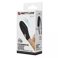 Pretty Love Gilo Silicone Finger Vibrating Massager Juodas