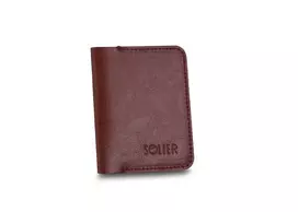 Solier Accessories Piniginė vyrams su skyriumi monetoms SOLIER SW16 SLIM - Ruda kaštoninė