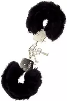 DREAM TOYS HANDCUFFS WITH PLUSH Juodas