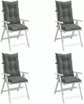 Kėdės pagalvėlės, 4vnt., tamsiai pilkos, 120x50x7cm, audinys