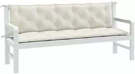 Sodo suoliuko pagalvėlės, 2vnt., kreminės, 180x50x7cm, audinys