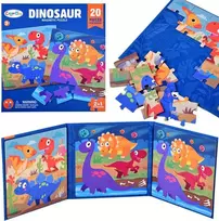 Dėlionė Jokomisiada Magnetinės galvosūkių knyga Dinozaurai 40 elementų