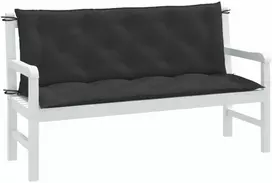 Sodo suoliuko pagalvėlės, 2vnt., antracito, 150x50x7cm, audinys