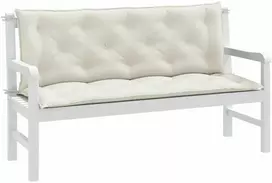 Sodo suoliuko pagalvėlės, 2vnt., kreminės, 150x50x7cm, audinys