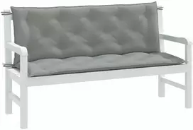 Sodo suoliuko pagalvėlės, 2vnt., pilkos, 150x50x7cm, audinys