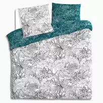 Dekoracja Domu Cotton Medvilninė patalynė 260x240 cm antklodės ir 2 pagalvių komplektas su augaliniu raštu