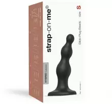 Strap On Me Juoda minkštas 3 karoliukų formos dildo