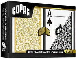 Copag 1546 Elite Poker Size - Jumbo Index Žaidimų Kortos Dviguba Kaladė (Auksinės Ir Juodos)