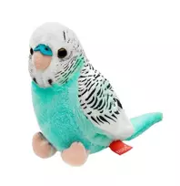 Beppe Pliušinis žaislas - žydra banguotoji papūgėlė, 13 cm