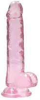 Realrock By Shots Realrock Dildo rožinė su mocną przyssawką rožinė orgazm 19cm