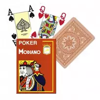 Poker 4 Jumbo Index Modiano Žaidimų Kortos (Rudos)