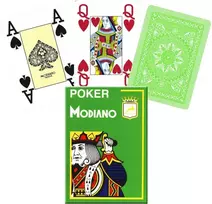 Poker 4 Jumbo Index Modiano Žaidimų Kortos (Šviesiai Žalios)