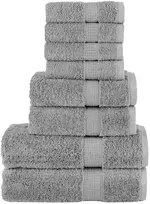 Rankšluostis Rankšluosčių rinkinys SOLUND, 8vnt., pilki, 600g/m²
