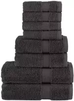 Rankšluostis Rankšluosčių rinkinys SOLUND, 8vnt., antracito, 600g/m²