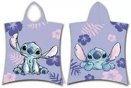 Rankšluostis Poncho vaikams 50x115 Lilo i Stitch violetinė ręcznik su kapturem dziecięce August 23