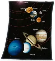 Herding Flisinė antklodė 130x160 Juoda planet space spalvinga vaikiška antklodė H23