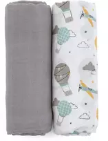 Patalynės komplektas Petite&Mars Misty - bambuko muslino vytinys, 2 rinkinys | Pilka
