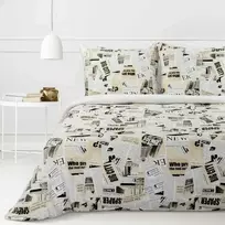 Eurofirany Medvilninis patalynės komplektas, 220x200 cm, pilkas su subtiliu raštu, kvėpuojantis ir hipoalerginis, 105 GSM audinio tankis, miegamojo tekstilė Patalynė
