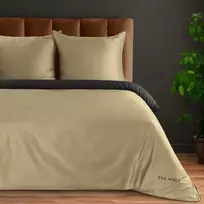 Eurofirany Medvilninio satino patalynės komplektas, 220x200 cm antklodės užvalkalas su 2 pagalvių užvalkalais, užtrauktukas, 125 g/m² svoris, lengva priežiūra, miegamojo tekstilė Patalynė
