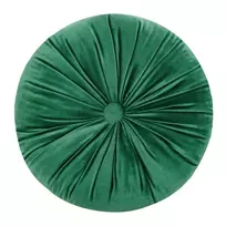Eurofirany VELVET / 40 Apvali pagalvėlė iš minkšto aksomo, dygsniuota su sagute, su užpildu, ∅ 40 cm, spalva: tamsi smėlio Pagalvės užvalkalas