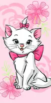 Pink Marie Cat "Rožinė flower" Vaikiškas rankšluostis, 70x140 cm