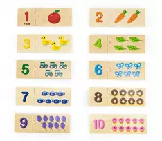Dėlionė VIGA Medinių dėlionių rinkinys Skaičių atitikimas Montessori