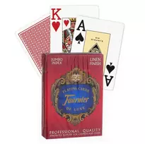 Fournier 818 Linen Finish Pokerio Kortos (Raudona)