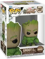 FUNKO POP! Vinilinė figūrėlė: Marvel - Groot as Hulk, 9 cm