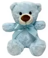 Pliušinis sėdintis mėlynas meškinas, 20cm