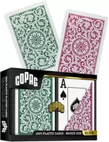 Copag Elite Bridge Jumbo Index Žaidimo Kortos Dviguba Kaladė (bordo Ir Žalios)