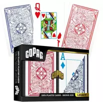 Copag Legacy Bridge Jumbo Index 4 Colors Žaidimo Kortos Dviguba Kaladė (Raudonos Ir Mėlynos)